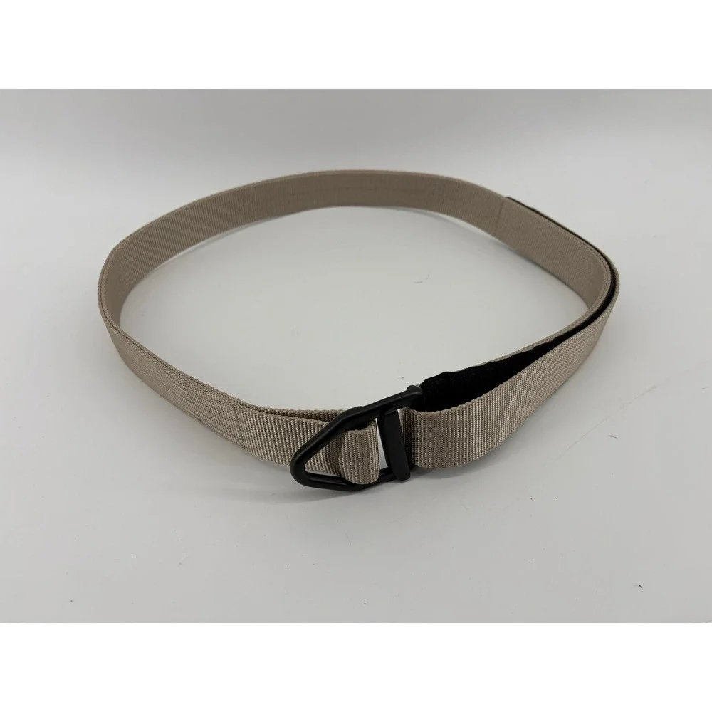 Bison Tactical Utility Belt Metal D Ring Double Layer Nylon Tan 1.5